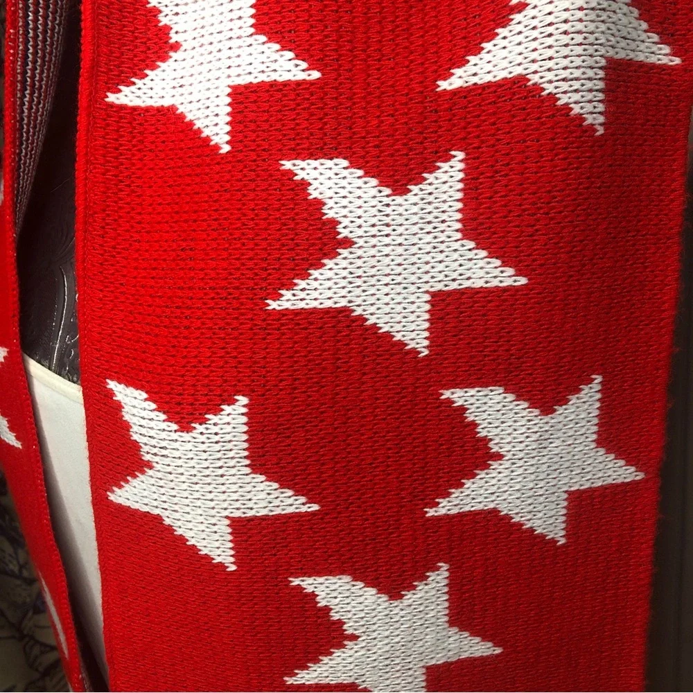 Knitmakers USA USA Red White and Blue Acrylic Knit Scarf Stars‎ 9